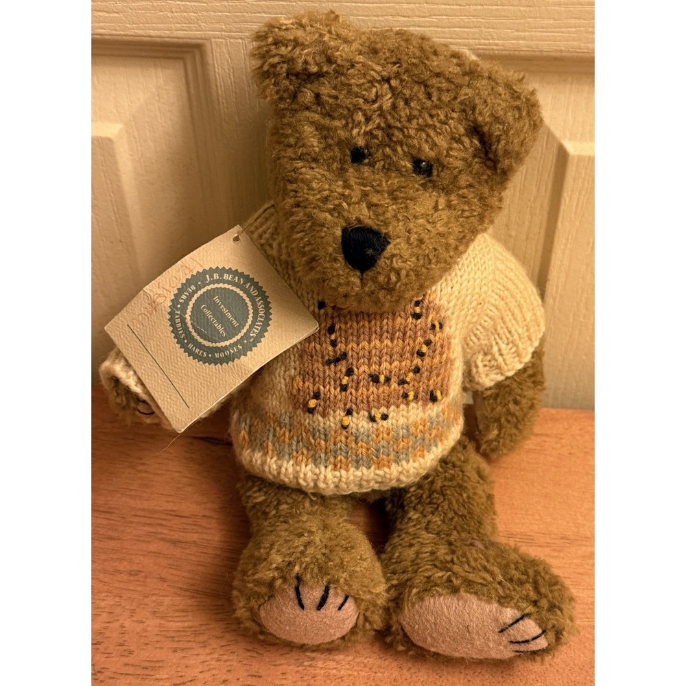 Boyds Bears Edmund T. Bear Plush Beehive Sweater 11" Jointed 1998
